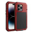 Shockproof Waterproof Silicone + Zinc Alloy Case For iPhone 14 Pro(Red) - 1