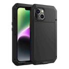 For iPhone 14 Plus Shockproof Waterproof Silicone + Zinc Alloy Case (Black) - 1