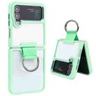 For Samsung Galaxy Z Flip4 Shield Transparent TPU + PC Phone Case with Ring(Matcha Green) - 1