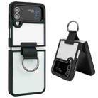 For Samsung Galaxy Z Flip4 Shield Transparent TPU + PC Phone Case with Ring(Black) - 1