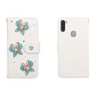 For OPPO A11 Horizontal Flip Solid Color Rhinestones Leather Case with Card Slot & Wallet & Holder(Three Butterflies) - 1