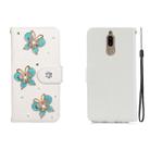 For Galaxy Note 10 Lite Horizontal Flip Solid Color Rhinestones Leather Case with Card Slot & Wallet & Holder(Three Butterflies) - 1