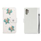 For Galaxy Note 10 Pro Horizontal Flip Solid Color Rhinestones Leather Case with Card Slot & Wallet & Holder(Three Butterflies) - 1