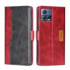 For Motorola Edge S30 Pro 5G/Edge 30 Fusion Contrast Color Side Buckle Leather Phone Case(Red + Black) - 1