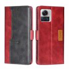 For Motorola Edge X30 Pro 5G/Edge 30 Ultra Contrast Color Side Buckle Leather Phone Case(Red + Black) - 1