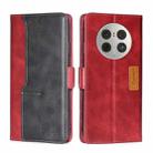 For Huawei Mate 50 Pro Contrast Color Side Buckle Leather Phone Case(Red + Black) - 1