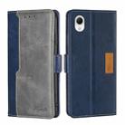 For Samsung Galaxy A23e/A22e Contrast Color Side Buckle Leather Phone Case(Blue + Grey) - 1