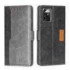 For ZTE Blade A72 5G Contrast Color Side Buckle Leather Phone Case(Black + Grey) - 1