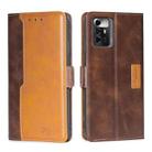 For ZTE Blade A72 5G Contrast Color Side Buckle Leather Phone Case(Dark Brown + Gold) - 1