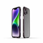 For iPhone 14 Aurora Series Lens Protector + Metal Frame Phone Case (Black Purple) - 1