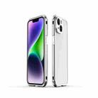 For iPhone 14 Plus Aurora Series Lens Protector + Metal Frame Phone Case (Silver) - 1