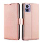 For Motorola Edge 30 Neo Ultra-thin Voltage Side Buckle Horizontal Flip Leather Phone Case(Rose Gold) - 1