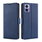 For Motorola Edge 30 Neo Ultra-thin Voltage Side Buckle Horizontal Flip Leather Phone Case(Blue) - 1