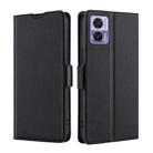 For Motorola Edge 30 Neo Ultra-thin Voltage Side Buckle Horizontal Flip Leather Phone Case(Black) - 1