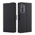 For Motorola Edge 2022 Ultra-thin Voltage Side Buckle Horizontal Flip Leather Phone Case(Black) - 1