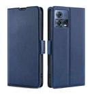 For Motorola Edge S30 Pro 5G/Edge 30 Fusion Ultra-thin Voltage Side Buckle Horizontal Flip Leather Phone Case(Blue) - 1