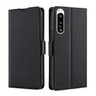 For Sony Xperia 5 IV Ultra-thin Voltage Side Buckle Horizontal Flip Leather Phone Case(Black) - 1