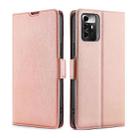 For ZTE Blade A72 5G Ultra-thin Voltage Side Buckle Horizontal Flip Leather Phone Case(Rose Gold) - 1