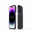 For iPhone 14 Pro Aurora Series Lens Protector + Metal Frame Phone Case(Black Purple) - 1