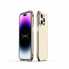 For iPhone 14 Pro Aurora Series Lens Protector + Metal Frame Phone Case(Gold) - 1