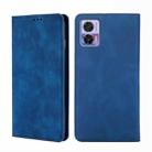 For Motorola Edge 30 Neo Skin Feel Magnetic Horizontal Flip Leather Phone Case(Blue) - 1