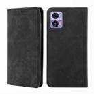 For Motorola Edge 30 Neo Skin Feel Magnetic Horizontal Flip Leather Phone Case(Black) - 1
