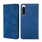 For Sony Xperia 5 IV Skin Feel Magnetic Horizontal Flip Leather Phone Case(Blue) - 1