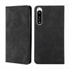 For Sony Xperia 5 IV Skin Feel Magnetic Horizontal Flip Leather Phone Case(Black) - 1