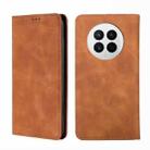 For Huawei Mate 50 Skin Feel Magnetic Horizontal Flip Leather Phone Case(Light Brown) - 1
