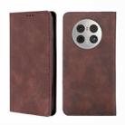 For Huawei Mate 50 Pro Skin Feel Magnetic Horizontal Flip Leather Phone Case(Dark Brown) - 1
