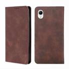 For Samsung Galaxy A23e/A22e Skin Feel Magnetic Horizontal Flip Leather Phone Case(Dark Brown) - 1