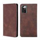 For ZTE Blade A72 5G Skin Feel Magnetic Horizontal Flip Leather Phone Case(Dark Brown) - 1