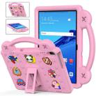 For Huawei MediaPad T5 10.1 Handle Kickstand Children EVA Shockproof Tablet Case(Pink) - 1