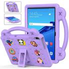 For Huawei MediaPad T5 10.1 Handle Kickstand Children EVA Shockproof Tablet Case(Light Purple) - 1