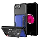ZM02 Card Slot Holder Phone Case For iPhone 8 Plus / 7 Plus(Blue) - 1