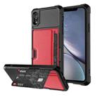 For iPhone XR ZM02 Card Slot Holder Phone Case(Red) - 1