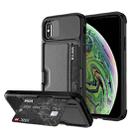 For iPhone XS Max ZM02 Card Slot Holder Phone Case(Black) - 1