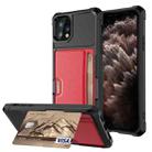 For iPhone 11 Pro Max ZM02 Card Slot Holder Phone Case (Red) - 1