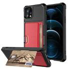 For iPhone 12 Pro ZM02 Card Slot Holder Phone Case(Red) - 1