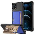 For iPhone 12 Pro ZM02 Card Slot Holder Phone Case(Blue) - 1