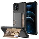 For iPhone 12 Pro Max ZM02 Card Slot Holder Phone Case(Black) - 1