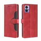 For Motorola Edge 30 Neo Skin Feel Magnetic Buckle Leather Phone Case(Red) - 1