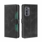 For Motorola Edge 2022 Skin Feel Magnetic Buckle Leather Phone Case(Black) - 1