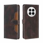 For Huawei Mate 50 Skin Feel Magnetic Buckle Leather Phone Case(Brown) - 1