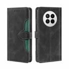 For Huawei Mate 50 Skin Feel Magnetic Buckle Leather Phone Case(Black) - 1