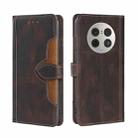 For Huawei Mate 50 Pro Skin Feel Magnetic Buckle Leather Phone Case(Brown) - 1