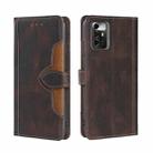 For ZTE Blade A72 5G Skin Feel Magnetic Buckle Leather Phone Case(Brown) - 1