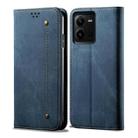 For vivo V25 Denim Texture Leather Phone Case(Blue) - 1