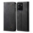 For vivo V25 Denim Texture Leather Phone Case(Black) - 1