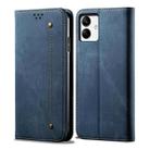 For Samsung Galaxy A04 4G Denim Texture Leather Phone Case(Blue) - 1